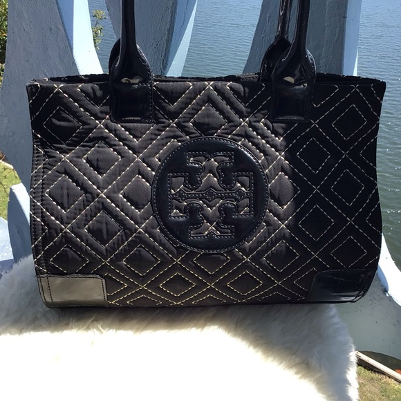 Tory Burch Ella Diamond Print Tote - Picture 3 of 16
